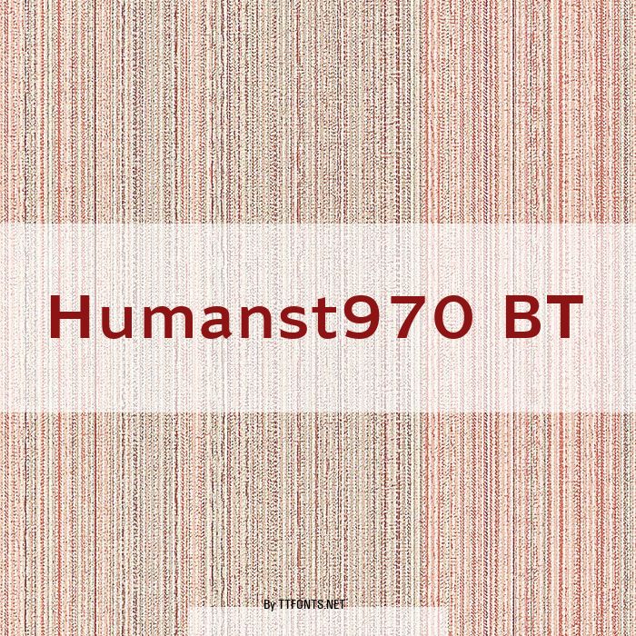 Humanst970 BT example